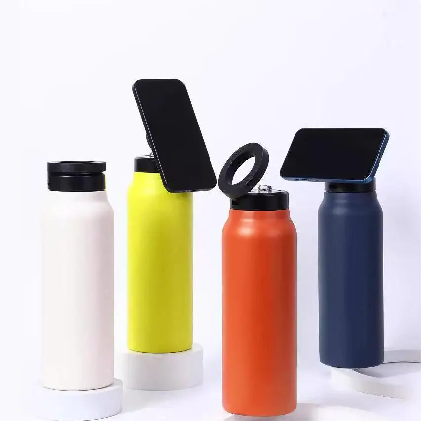 Gourde magnétique 720 ml avec support de téléphone intégré