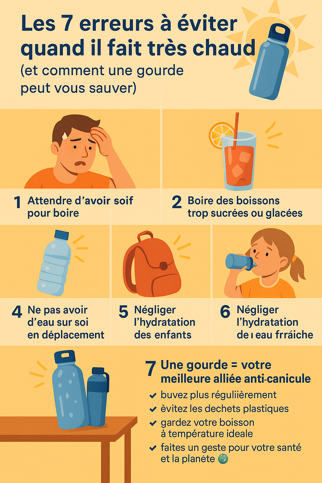 ☀️ Les 7 erreurs à éviter quand il fait très chaud et comment une gourde peut vous sauver